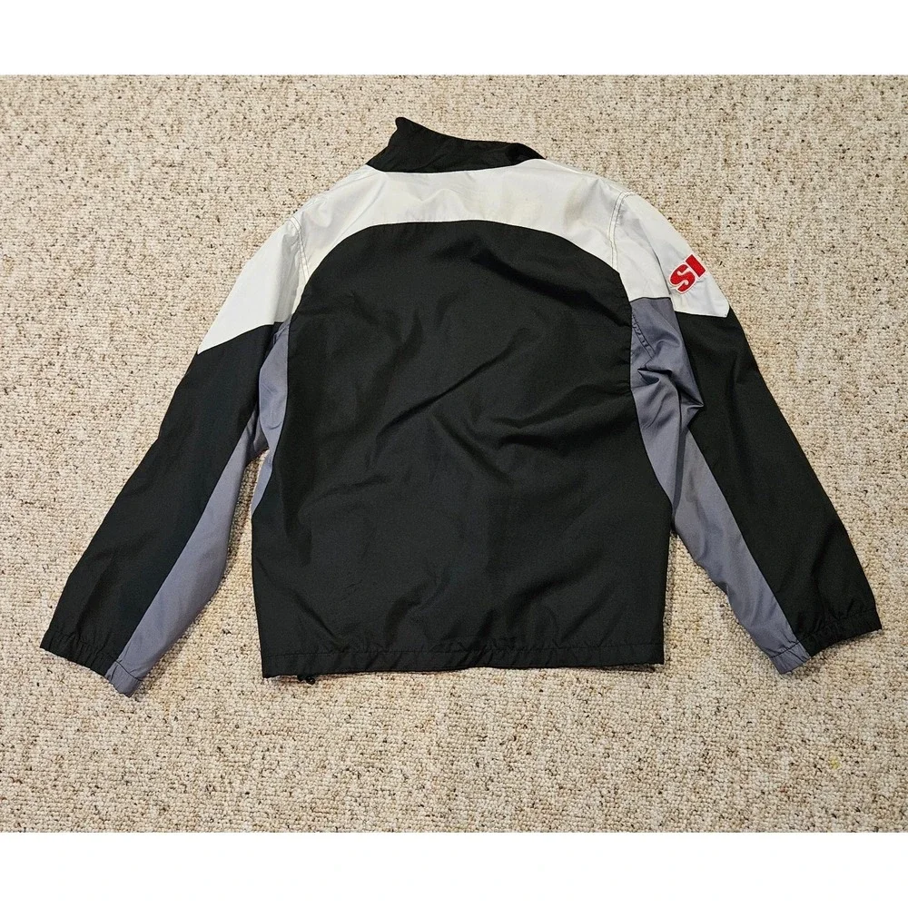 Reebok Pittsburgh Steelers NFL Windbreaker Jacket Mens Large Black Full Zip Logo